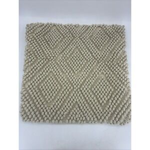 Pillow Cover Sham 20 X 20 Boho Cottagecore Wool Cotton Diamond 3D Textured